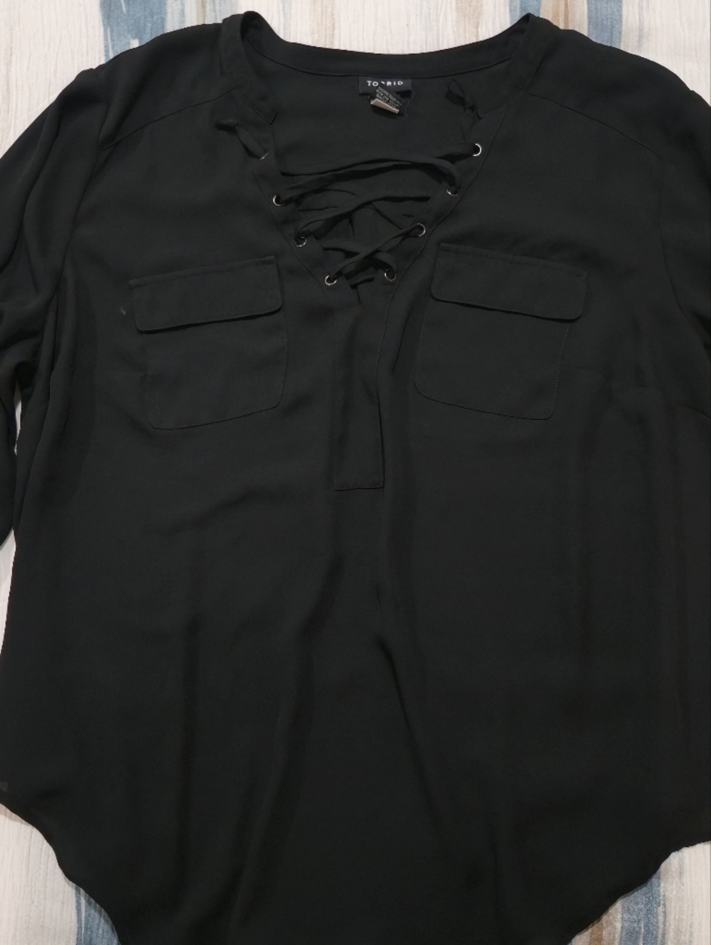 torrid Black Lace-Up Pocket Tunic